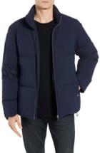 Men's Theory Fulton 3 Regular Fit Seersucker Puffer Jacket - Blue
