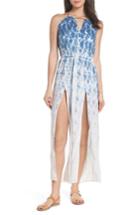 Women's Surf Gypsy Tie Dye Halter Cover-up Maxi Dress - Blue