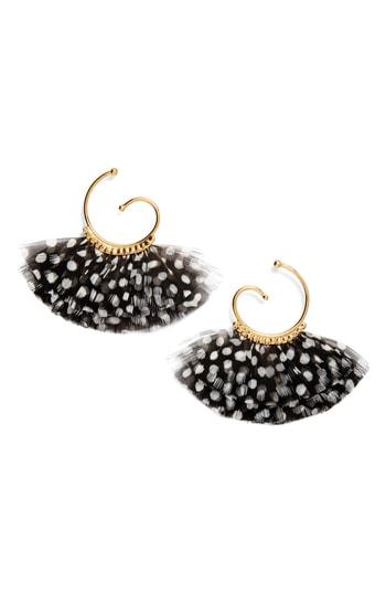 Women's Gas Bijoux Buzios Feather Hoop Earrings