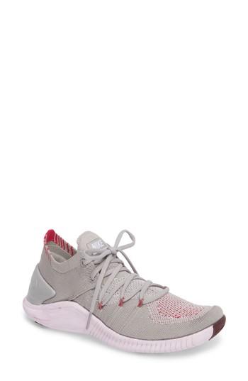 Women's Nike Free Tr Flyknit 3 Training Shoe .5 M - Grey