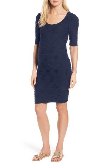Women's Tees By Tina Monaco Crinkle Maternity Sheath Dress, Size - Grey