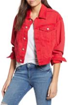 Women's Dl1961 Annie Crop Denim Jacket - Red