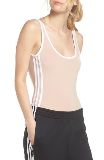 Women's Adidas 3-stripes Bodysuit - Pink