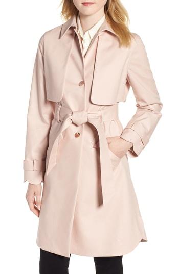 Women's Ted Baker London Scallop Detail Trench Coat - Pink