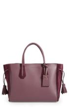 Longchamp Penelope Leather & Suede Top Handle Tote - Purple