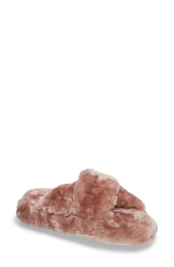 Women's Steve Madden Comfy Faux Fur Slipper - Brown