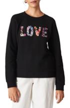 Women's Whistles Love Embroidered Sweatshirt - Black