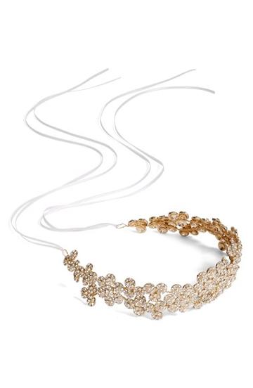 Brides & Hairpins 'fiora' Jeweled Halo, Size - Metallic