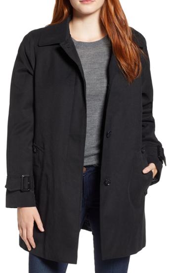 Women's London Fog Water Repellent Rain Jacket With Liner - Black