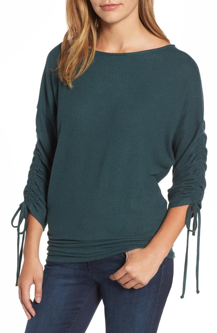 Women's Gibson Cozy Tie Sleeve Top - Green