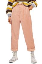Women's Topshop Corduroy Peg Trousers Us (fits Like 0) - Pink