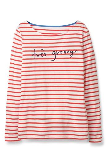 Women's Boden Make A Statement Breton Stripe Top - Red