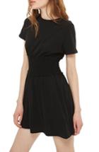 Women's Topshop Smocked Corset T-shirt Dress Us (fits Like 0) - Black