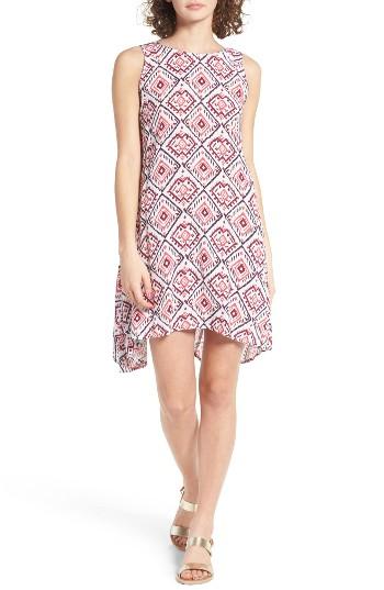 Women's Roxy Capella Print Shark Bite Hem Swing Dress - White