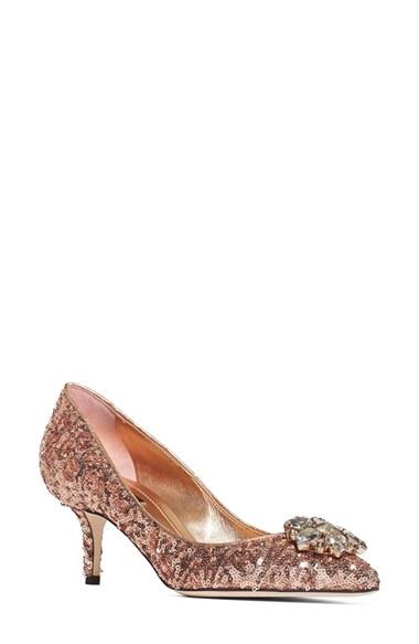 Women's Dolce & Gabbana Paillette Bellucci Embellished Pump .5us / 39eu - Metallic