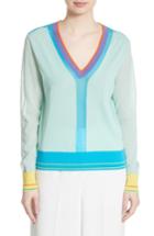 Women's Diane Von Furstenberg Colorblock Sweater, Size - Blue/green