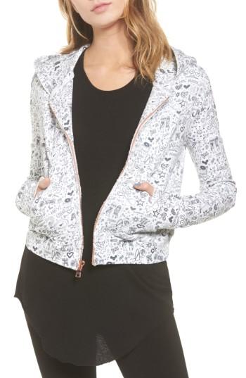 Women's Frank & Eileen Tee Lab Print Zip Hoodie - White