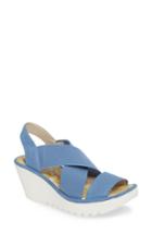 Women's Fly London Yaji Cross Wedge Sandal .5-6us / 36eu - Metallic