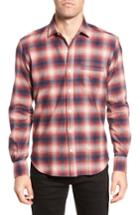 Men's Culturata Ombre Plaid Flannel Sport Shirt, Size - Red