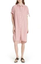 Women's The Great. The Tie Sleeve Camper Shirtdress - Coral