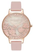 Women's Olivia Burton Floral Rose Leather Strap Watch, 38mm (nordstrom Exclusive)