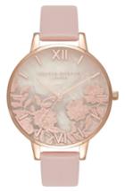 Women's Olivia Burton Floral Rose Leather Strap Watch, 38mm (nordstrom Exclusive)