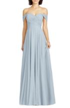 Women's Dessy Collection Lux Off The Shoulder Chiffon Gown - Blue