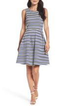 Women's Felicity & Coco Stripe Fit & Flare Dress - White