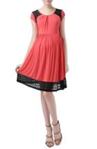 Women's Kimi And Kai 'hazel' Lace Trim Maternity Skater Dress