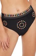 Women's Topshop Super Studded High Waist Bikini Bottoms Us (fits Like 0) - Black