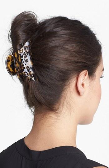 France Luxe 'elysee' Jaw Clip, Size - Brown