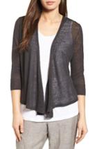 Petite Women's Nic+zoe '4-way' Convertible Three Quarter Sleeve Cardigan, Size P - Red