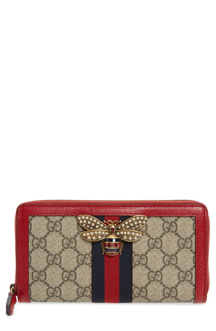 Women's Gucci Queen Margaret Gg Supreme Canvas Wallet -