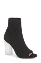 Women's Linea Paolo Hollis Peep Toe Sock Bootie .5 M - Black