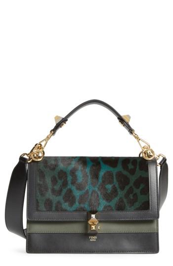 Fendi Kan I Genuine Calf Hair & Leather Shoulder Bag -