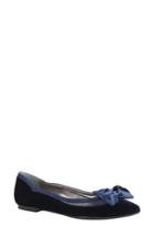 Women's J. Renee Allitson Bow Flat D - Blue