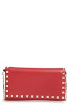 Women's Valentino Garavani Rockstud Wallet On A Chain - Red