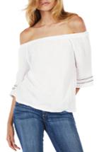 Women's Michael Stars Double Gauze Off The Shoulder Top - White