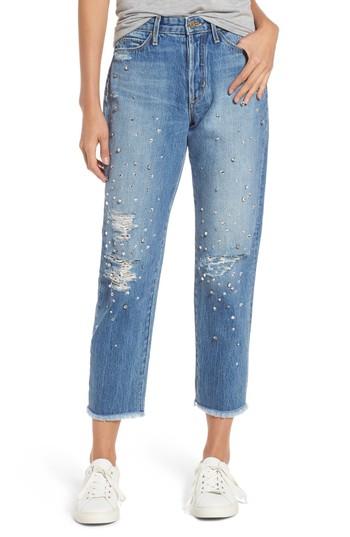 Women's Joe's Jeans Smith Rhinestone Crop Boyfriend Jeans - Blue