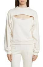 Women's T By Alexander Wang Slit Front French Terry Top - Ivory