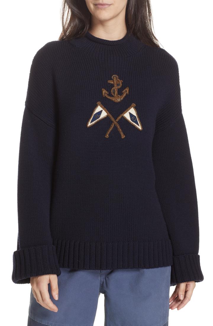 Women's Polo Ralph Lauren Crest Logo Wool Sweater