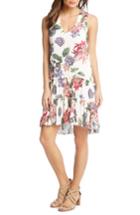 Women's Karen Kane Ruffle Hem Floral Gauze Dress - White