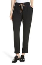 Women's Eileen Fisher Slouchy Silk Ankle Pants, Size - Black