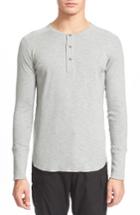 Men's Wings + Horns 'base' Long Sleeve Henley, Size - Grey
