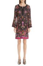 Women's Etro Dancing Print Silk Dress Us / 38 It - Black