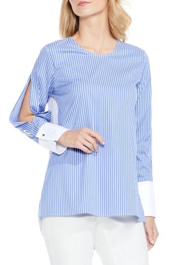Women's Vince Camuto Colorblock Stripe Slit Sleeve Shirt