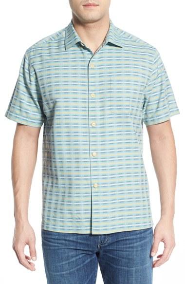 Men's Tommy Bahama 'pixel In Paradise' Original Fit Short Sleeve Sport Shirt - Blue