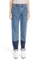 Women's Acne Studios Mirja Frayed High Waist Straight Leg Jeans Us / 34 Eu - Blue