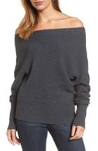 Women's Lucky Brand Off The Shoulder Sweater - Grey