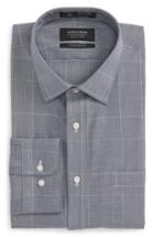 Men's Nordstrom Men's Shop Smartcare(tm) Traditional Fit Plaid Dress Shirt 34/35 - Blue